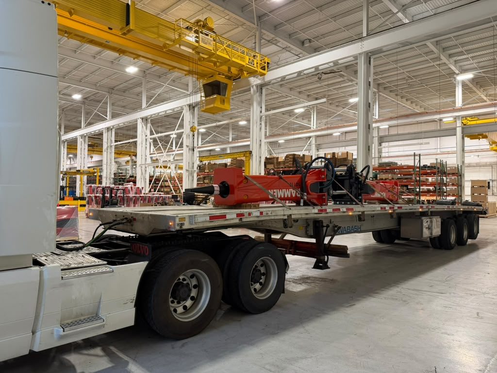 Industrial machinery on trailer